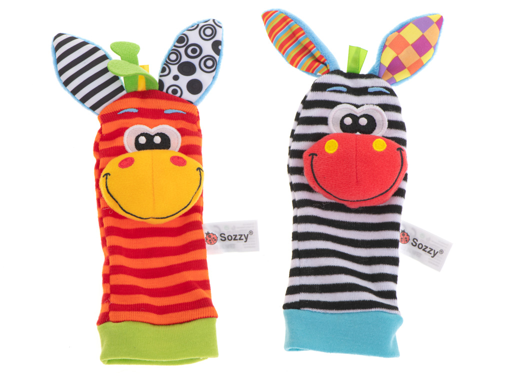 aaaa barškutis kojinė zebras