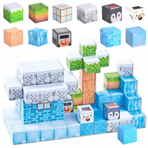 magnetinis konstruktorius minecraft kubai